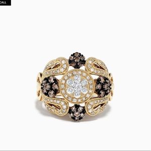 Effy 14k gold espresso and white diamond ring 7